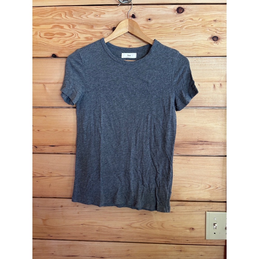 Tna T-Shirt Women Small Heather Charcoal Grey Short Sleeve Crew Neck Aritzia Tee